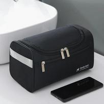 FUDEAM Polyester Men Business Portable Storage Bag Toiletries Organizer Women Travel Cosmetic Bag Hanging Waterproof Wash Pouch gray