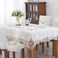 Europos stiliaus tuščiaviduris namų staltiesė Paprastas prabangus pastoralinis stilius Stačiakampė staltiesė 85cm round white