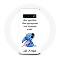 Dėklas Samsung Galaxy s10 plus Lilo ir Stitch Ohana Citata Baltas