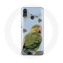 Coque pour Huawei P20 Lite Perruches Oiseaux vert žalia
