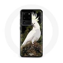 Case - Samsung - Galaxy S20 Ultra - Cockatoo Parrots - Soft - White balta