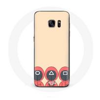 Coque pour Samsung Galaxy S6 Edge Squid Game Masques Triangle carré et Cercle Fan Art