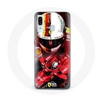 Coque pour Samsung Galaxy A40 Formule 1 Sebastian Vettel F1 Rouge raudona
