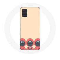 Coque pour samsung galaxy A71 Squid Game Masques Triangle carré et Cercle Fan Art