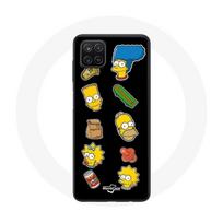 Coque pour Samsung Galaxy A42 5G Les Simpson autocollants fond noir