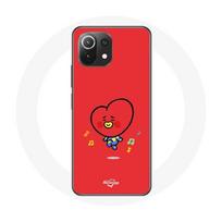 Coque pour Xiaomi Mi 11 Lite BTS Bangtan Garçons BT21 TATA V Fond Rouge