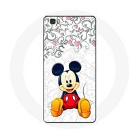 Coque pour Huawei P8 Mickey Mouse Fleurs Cœurs