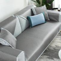 Ice Silk Sofa Cushion Summer Non-Slip Cool Pad Summer Sofa Cool Bamboo Mat Summer Nordic Style Leather Cover Cool Cushion 70*50 gray