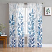 Gėlės Retro Augalai Baltos Gėlės Miegamojo Permatomos Permatomos Užuolaidos Šventės Papuošimas Langas Voile Tiulis Užuolaidos 135W x 114H(cm) gray