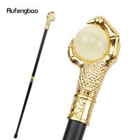 Drakono nagų griebtuvas geltonas stiklinis rutulys auksinis lazdelė, madinga dekoratyvinė lazda Cosplay lazdelės rankenėlė Crosier 93 cm beige