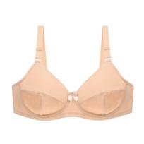 „Plus Bow Decor Underwire“ liemenėlė, moteriška lipni „push-up“ nematoma bralette, seksuali nėriniai, jausmingas apatinis trikotažas, moteris 48/110F smėlis