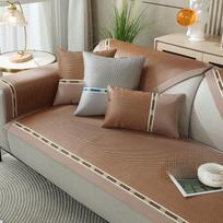 Cooling Rattan Sofa Cushion Summer Ice Pad Ice Silk Summer Mat Cushion Non-Slip Leather Sofa Cover Summer Cushion Cover Cloth 50*50cm gray