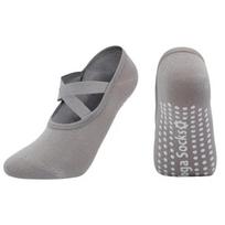 Ladies Non-Slip Pilates Socks for Women Breathable Bandage Yoga Socks Cotton Fitness Dance Barre Ballet Sports Workout Socks One size