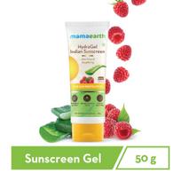 Mamaearth HydraGel Sunscreen SPF 50 With Aloe Vera & Raspberry | Non-Greasy Sun Protection For All Skin Types | Soothes & Hydrates Skin | 100ml