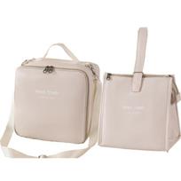 Bento Bag Large Capacity Portable Lunch Box Bag Work Shoulder Insulated Bag Waterproof Ice Pack Two-piece Set of Thickened Meal Bag 72*45*35cm balta