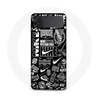 Case - Maniacase - Samsung Galaxy Z Flip4 - Nike air logo Graffiti - Black - Flexible juoda