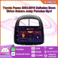Android 2 Din Car Multimedia Player Toyota Passo 2004-2010 Daihatsu Boon Sirion Subaru Head Unit Stereo Carplay GPS Navigacija BT WIFI 4+64GB 2+32GB