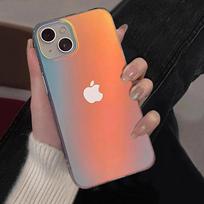 Prabangus matinio lazerio „Aurora“ dėklas telefonui iPhone 11 dėklas iPhone 13 Pro Max 14 12 Pro XS Max XR 7 8 Plus SE 2020 Atsparus smūgiams dangtelis For iPhone 13 Pro orange