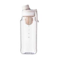 Minimalistinis sportinis puodelis, lauko nešiojama vandens butelė studentams vyrams ir moterims, aukštos vertės patogus puodelis su arbatos izoliacija, plastikinis puodelis. 750ml balta