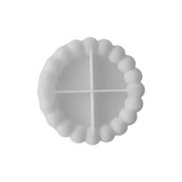 Bubble Lace Cup Pad Silicone Molds DIY Cement Plaster Coaster Round Tray Mould white