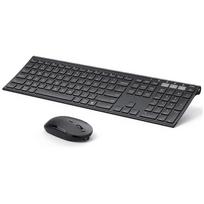 „Bluetooth“ klaviatūros ir pelės kombinuotas kelių įrenginių itin plonos belaidės įkraunamos klaviatūros, pelės, skirtos „Windows Mac OS“ iOS „Android“ WireLess juoda