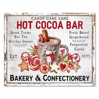 Christmas Hot Chocolate Candyland Express Gingerbread Bakery Vintage Canvas Painting Wall Art Print Sign HD Poster Kitchen Decor 21x30cm No Framed