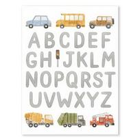 Abėcėlės Taksi Gaisrinė Autobusas Sienos Menas Plakatai Spaudiniai Paveikslas Nordic Vaikų Kambarys Animaciniai Automobiliai Drobės Tapyba Darželio Miegamojo Dekoras 21x30cm No Frame white