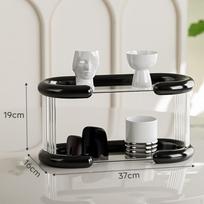 Cup Rack Stand Organizer,Seasoning Bottle Holder,Multi Tier Shelf Tableware Fruit Storage for 2 Layer juoda