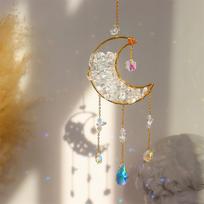 Moon Suncatcher Crystal Collection Pendant Durable Hangable Rainbow Catcher Pendant Car Window Garden Decoration Outdoor CHINA white