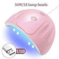 LED Džiovinimo Lempa Manikiūrui 54 W UV Nagų Džiovintuvas Geliniam Nagų Lakui Kietinti Su USB Išmanus Laikmatis Saulės Šviesa Nagų Dailės Įrankiai USB rožinė
