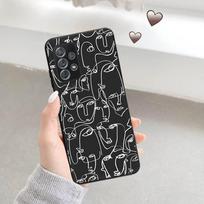 Phone Case For Samsung A52 A32 A12 A72 5G A51 A71 A22 A42 A41 A31 A21S A11 A70 A50 A40 A20E A9 Abstract Girl Face Body Line Art Samsung A9 2018 gray