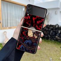 Luxury Case For Samsung Galaxy Z Flip 4 3 5G Black PC Hard Phone Cases Fashion Back Cover ZFlip Funda Anime Jujutsu Kaisen Shell Samsung Z Flip 4 5G