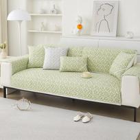 Sofa Cushion Four Seasons Universal Summer Pastoral Style Cotton Straight Row Three Seats One Imperial Concubine Fixed Non-Slip Cushion 70*70cm white