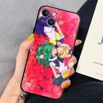 Juodas minkštas dėklas, skirtas Apple iPhone 6s 11 8 XS X 13 Pro Max XR 7 12 Mini 14 Plus SE 14Pro Galiniai dėklai Sailor Cartoon M-Moons dangtelis iPhone 14