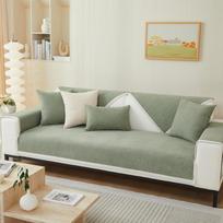 Nordic Style Sofa Cushion Four Seasons Universal Non-Slip Cushion Simple Solid Color Chenille Sofa Cover Cover Cloth Seat Cushion 70*70cm beige