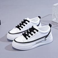 Korean Version of Small White Shoes Women's Tide  Spring and Autumn New Breathable Student Running Board Shoes Thick-soled Casual Shoes 35