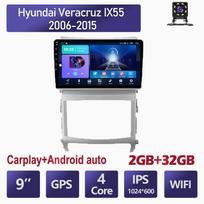 Android Carplay Car Radio Multimidia Video Player Navigation GPS, skirtas Hyundai Veracruz IX55 2006-2015 2din Head Unit 4+64GB 2+32GB blue