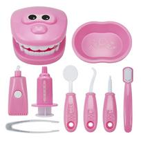 Vaikiškas žaidimų namelis, dantisto rinkinys, dantisto simuliacija, ankstyvasis ugdymas, burnos higienos praktika, dantų valymo modelis pink