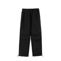 Men's Drawstring Straight Tube Paratrooper Pants New Product Trendy Brand Two Wear Loose Pleated Thin Workwear Pants for Men M juoda