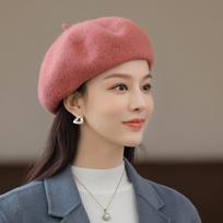 Candy Color Beret Hat - Simple, Casual, Elastic, and Lightweight Painter Cap for Women and Girls - Perfect Autumn and Winter Fashion Accessory one size