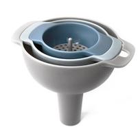 4 viename virtuvės piltuvėliai buteliams pildyti Virtuvės piltuvėliai su nuimamu sieteliu filtru BPA neturintis maistinis aliejaus piltuvėlis gray