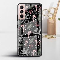 Stiklinis dėklas Samsung Galaxy S22 S20 FE S21 5G S10 S9 Plus Note 10 20 Lite grūdintas telefono dangtelis Sniegas Linksmų Kalėdų Samsung S22 5G black