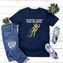 Cowboy Frog Tshirt Funny Western Froggy Shirt Cottagecore Froggy Tee Short Sleeve Women T-shirt Frog Lover T Shirt Retro Tops XXXL tamsiai mėlyna spalva