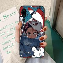 Anime Demon Slayer Phone Case For Huawei P50 P40 P30 Pro Lite P Smart 2021 2019 Magic 3 Soft Black Phone Cover Huawei Magic 3 Pro gray