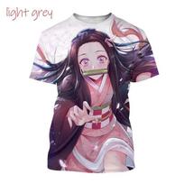 Vasaros Kamado Nezuko 3D Personality Anime Print marškinėliai Madingi vyrų ir moterų Demon Slaye trumpomis rankovėmis Hip-hop Harajuku marškinėliai S blue