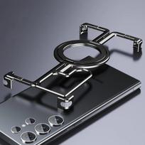 Prabangus metalinis be rėmelis skirtas Magsafe magnetiniam stovui telefono dėklas, skirtas Samsung Galaxy S25 S24 S23 Ultra Plus aliuminio lydinio smūgiams atsparus dangtelis For Samsung S24 Ultra juoda