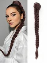 Sintetiniai pinti žuvies uodegos uodegos raišteliai surišti į uodegą plaukų priauginimai moterims 24 colių pinti žuvies kaulai arklio uodega 24inch black