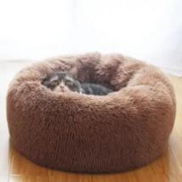Apvalūs šunys naminių gyvūnėlių lova Patogi pliušinis veislynas Deep Sleep kačių kraikas Miegamoji lova naminių gyvūnėlių namelio sofos-lovos ruda