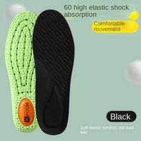 Insole, Air Cushion, Shock-absorbing Massage Insole, Breathable, Sweat Absorbing, Odor Resistant Mugwort Basketball Insole for Men and Women 45-46（290mm） žalia