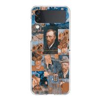 Van Gogh Art Aesthetics Angel Clear Phone Case For Samsung Z Flip 4 5 Case Transparent High Hard PC For Galaxy Z Flip 3 5 Cover Galaxy Z Flip 3 black